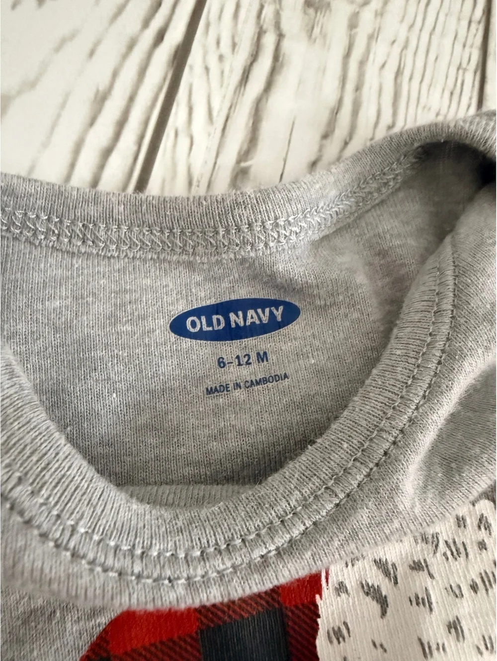 Old Navy Baby 6-12M Gray Fleece One-Piece Pajamas with Dog Applique